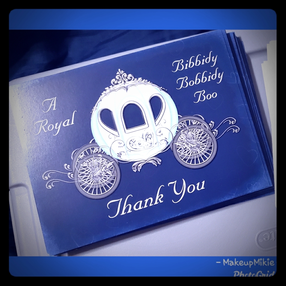Cinderella Thank You Cards Bibbidy Bobbidy Boo